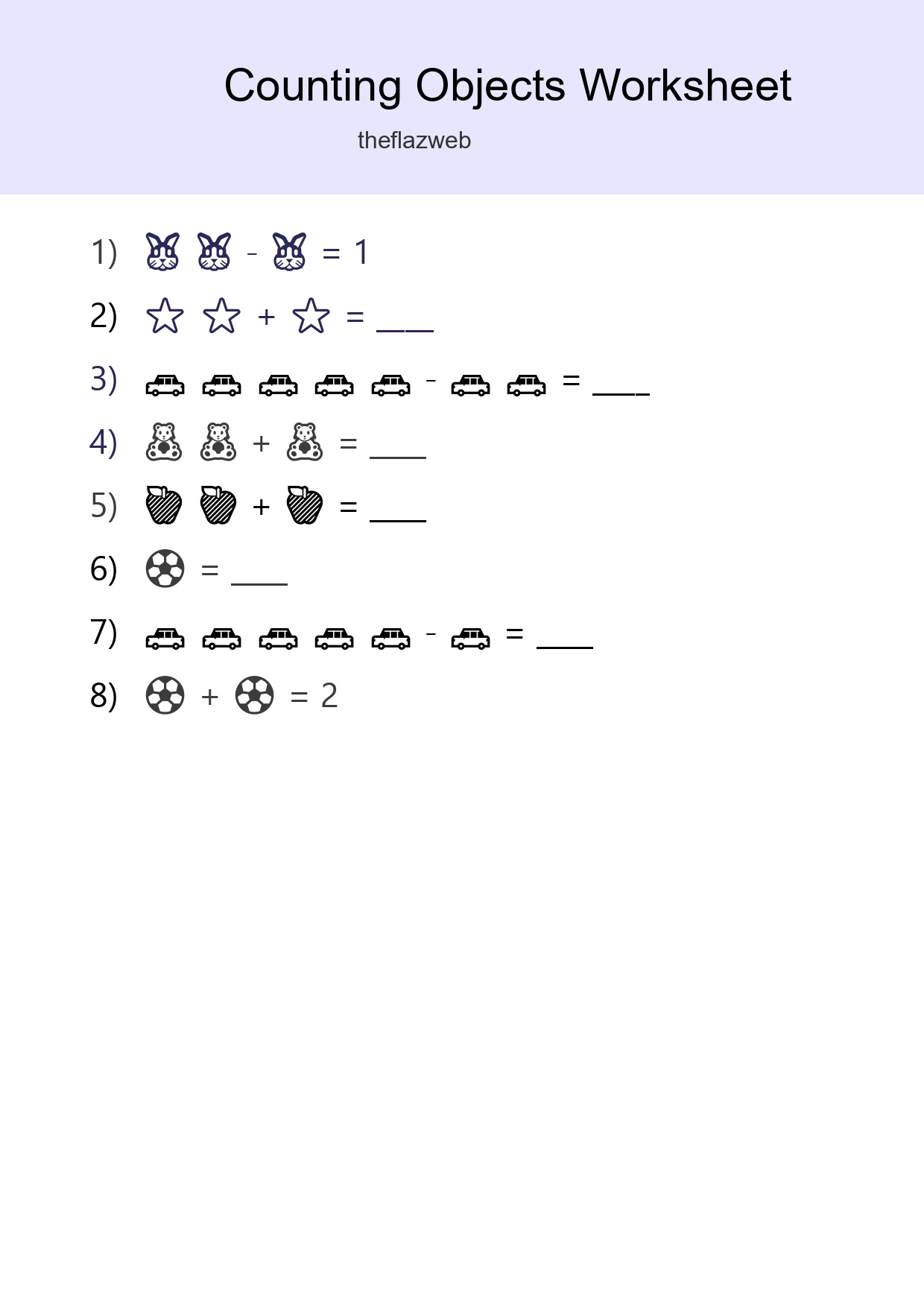 Pre-K Count The Objects Worksheet - Part 15